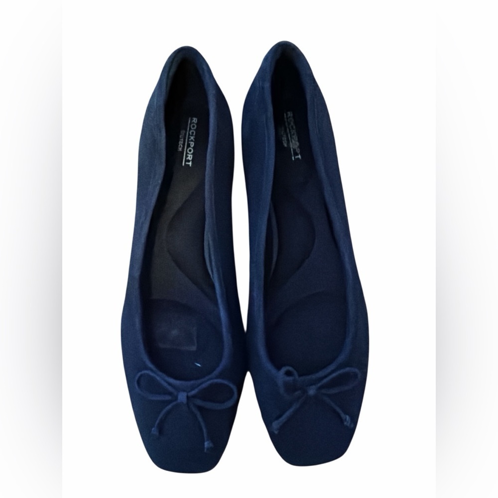 Rockport Navy Suede Bow Ballet Flat - Picture 3 of 6